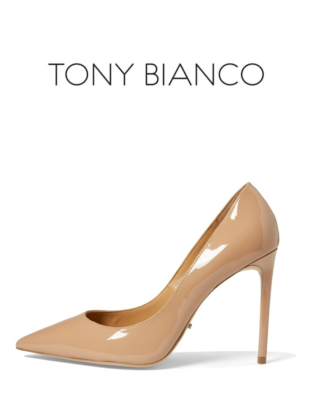 Tony Bianco Beige Patent Pointed-Toe Stiletto Pumps - Size 9